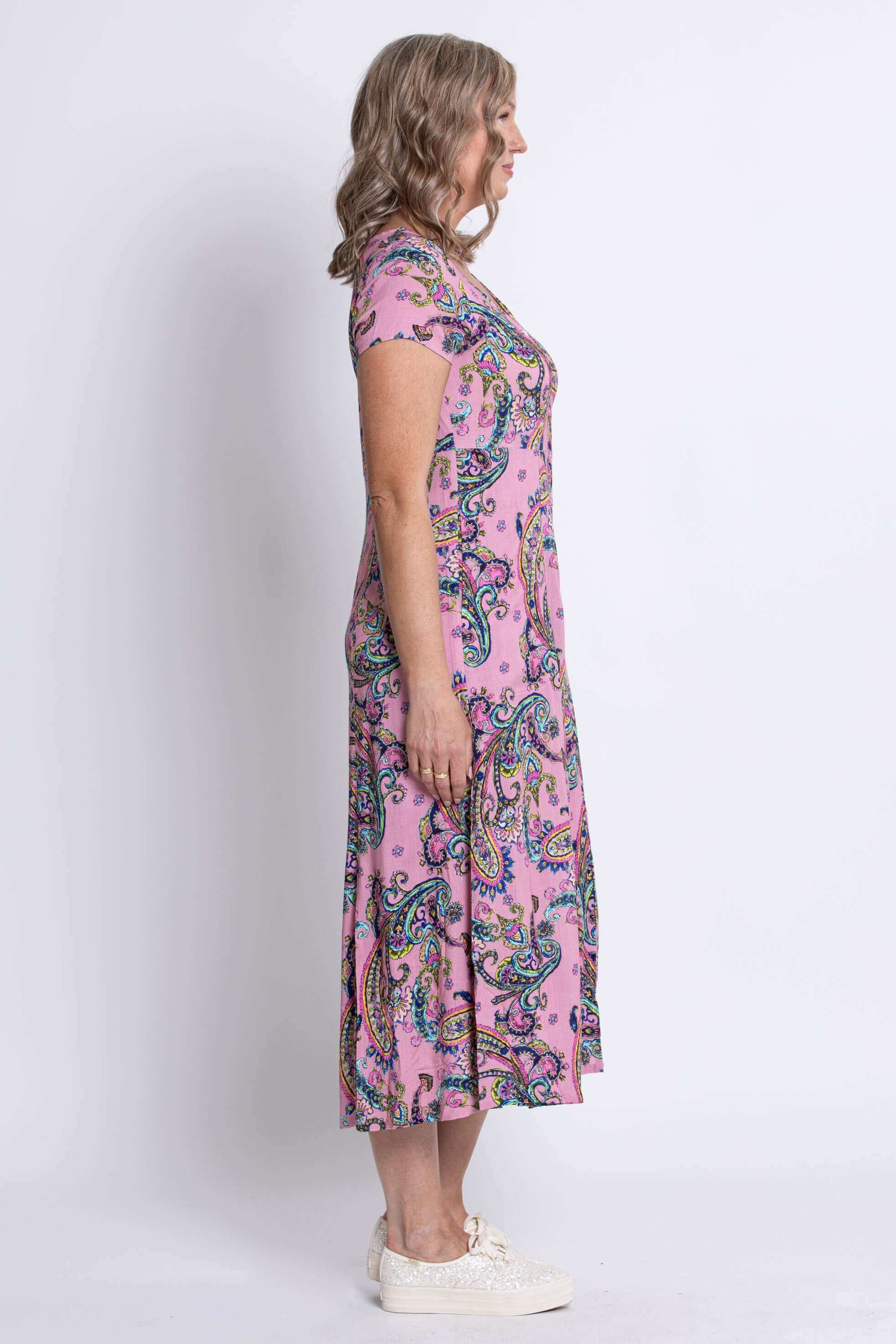 Morgan Dress, Virtue, Linen Bamboo - Image 4