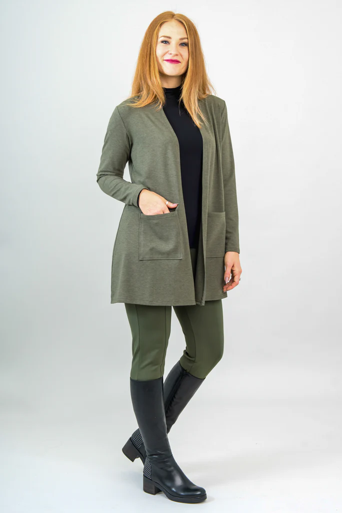 Pauline Jacket, Yarn Dye Khaki, Bamboo - Final Sale - Image 5