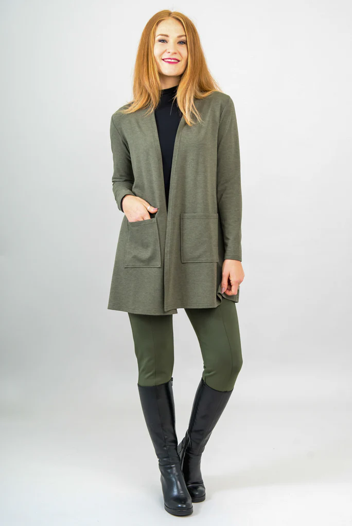 Pauline Jacket, Yarn Dye Khaki, Bamboo - Final Sale - Image 6