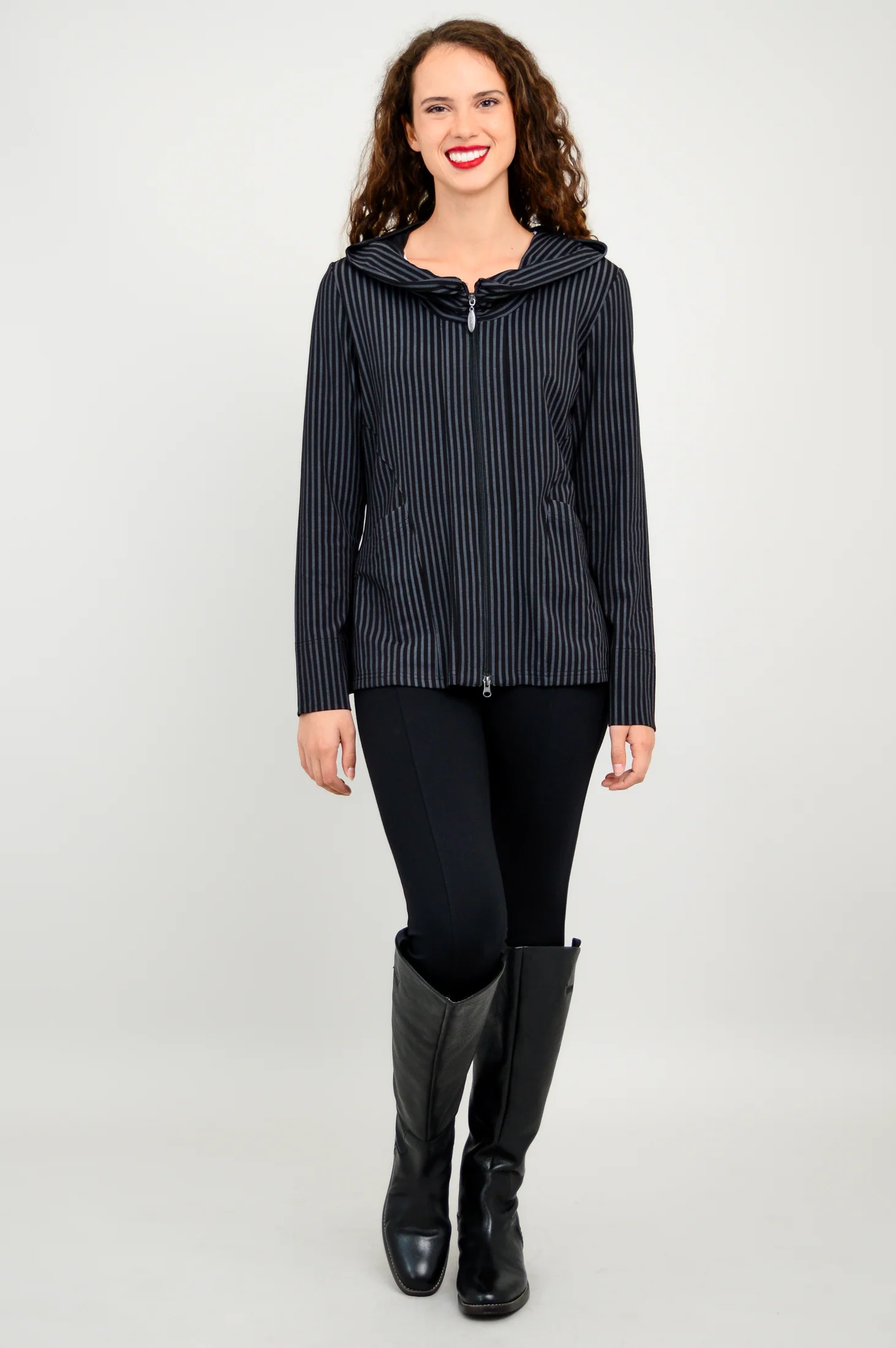 Seymour Jacket, Blk/Grey Stripe, Bamboo - Image 3