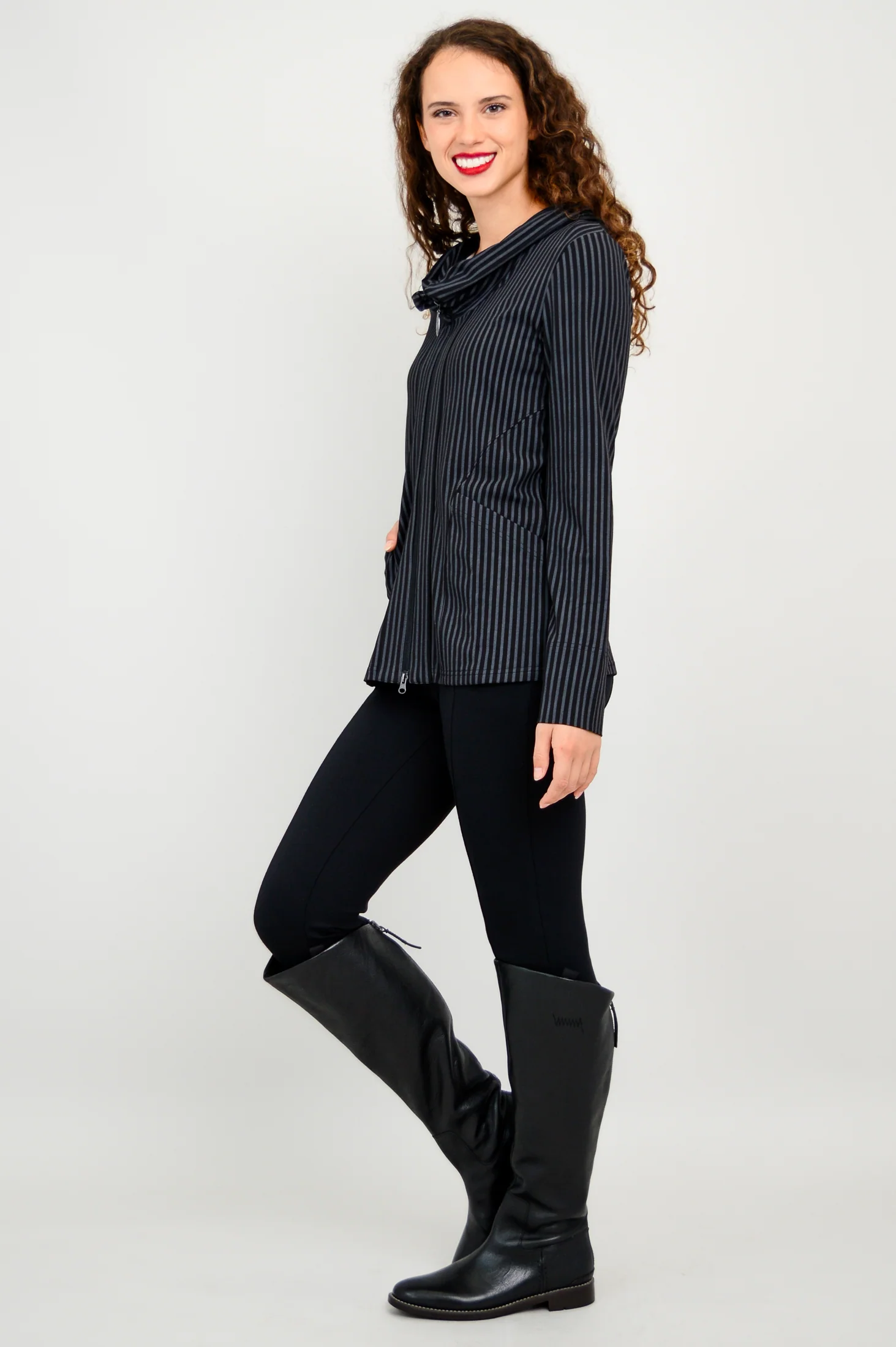Seymour Jacket, Blk/Grey Stripe, Bamboo - Image 5