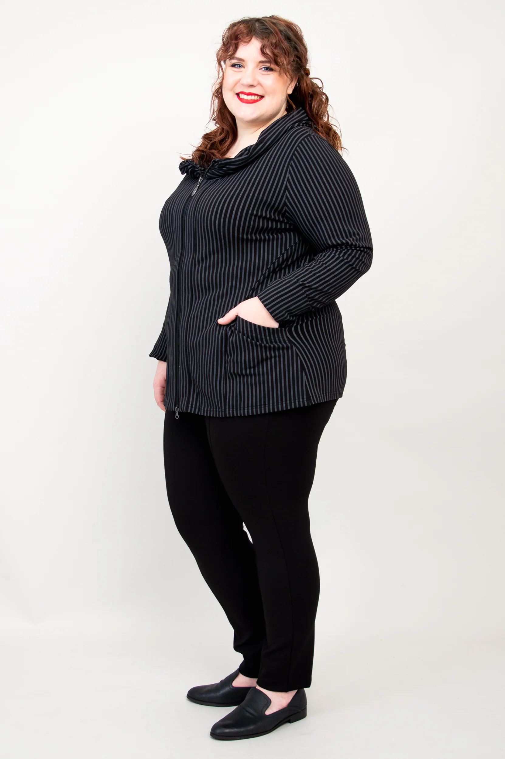 Seymour Jacket, Blk/Grey Stripe, Bamboo - Image 6