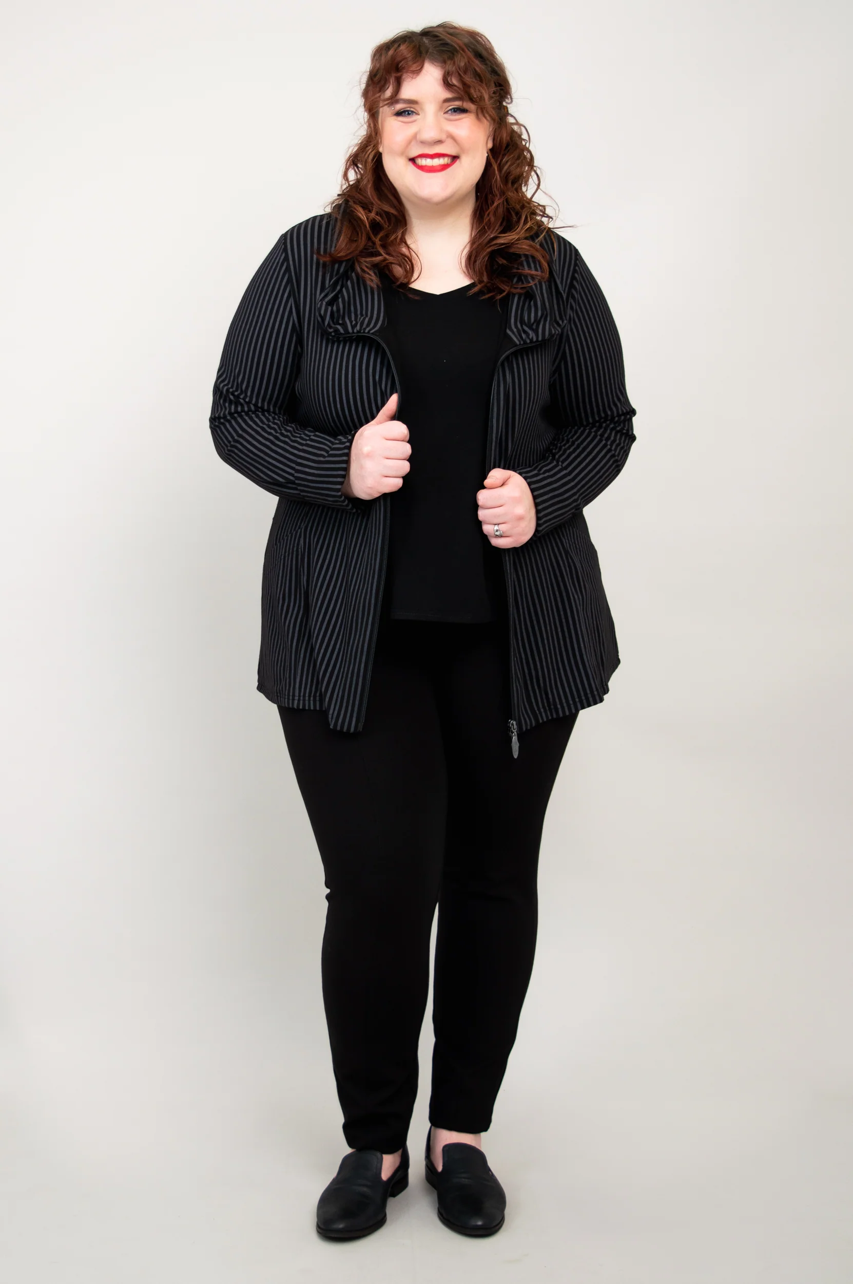 Seymour Jacket, Blk/Grey Stripe, Bamboo - Image 7