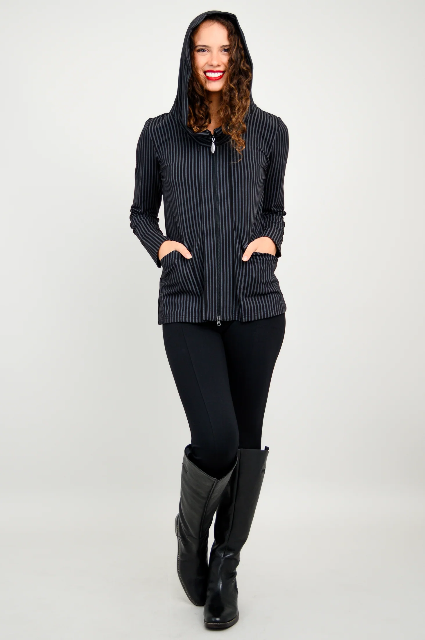 Seymour Jacket, Blk/Grey Stripe, Bamboo - Image 9