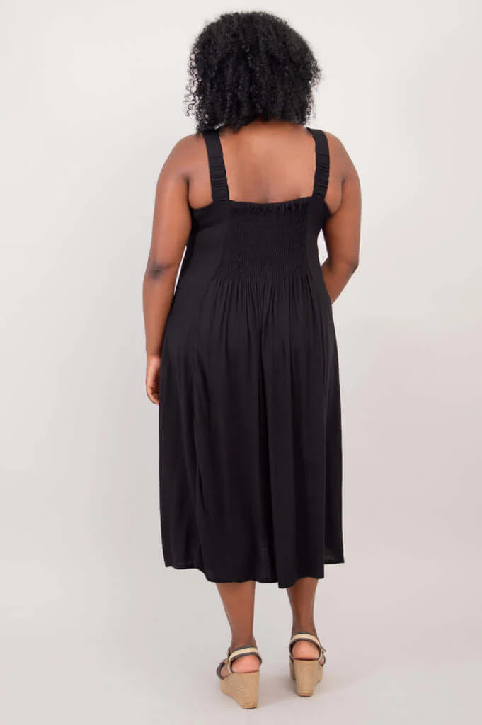 Shauna Dress, Black, Linen Bamboo - Image 5