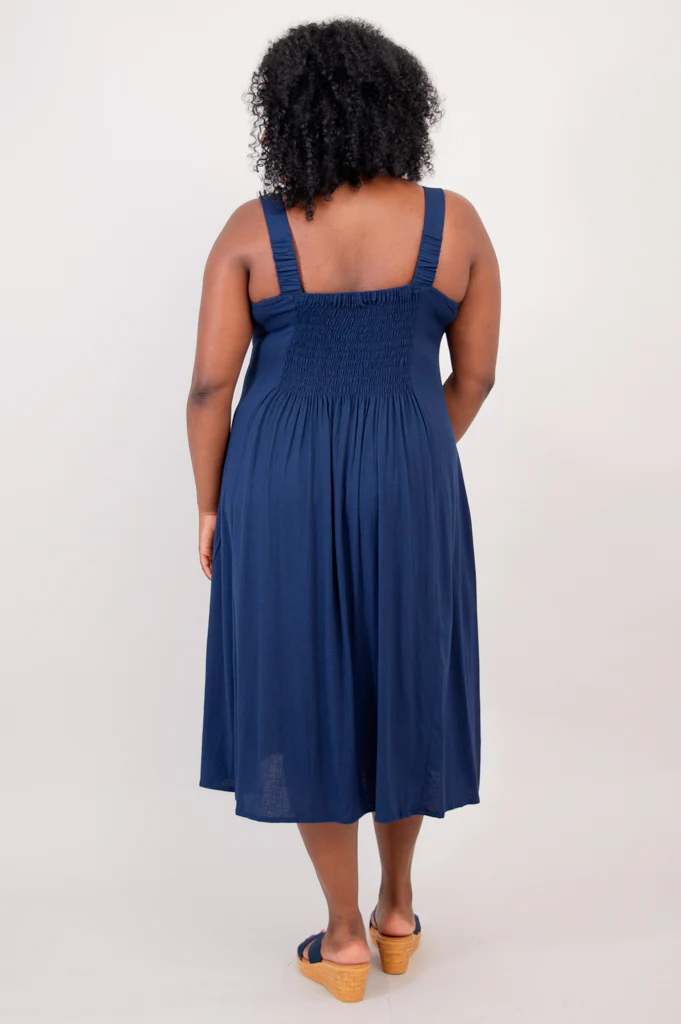Shauna Dress, Indigo, Linen Bamboo - Image 3