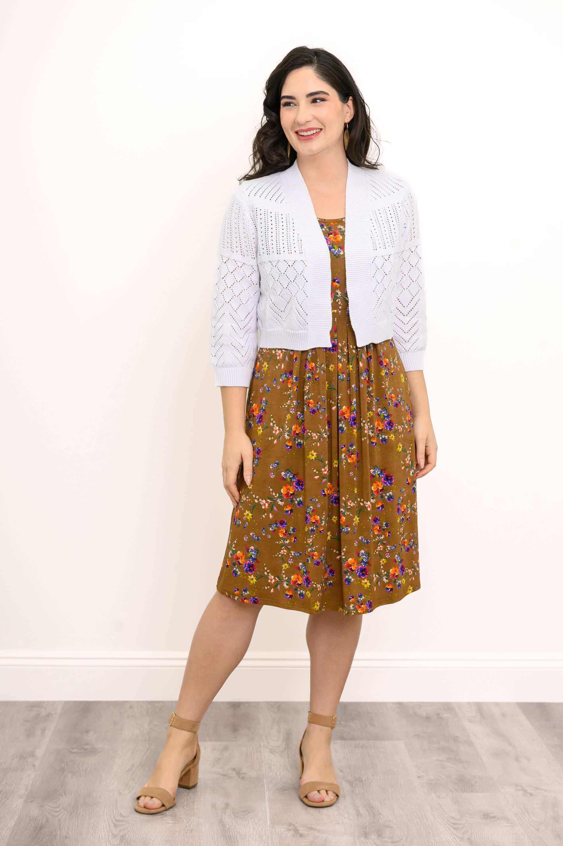 Sidney Short Dress, Sand Pansy, Bamboo - Image 5