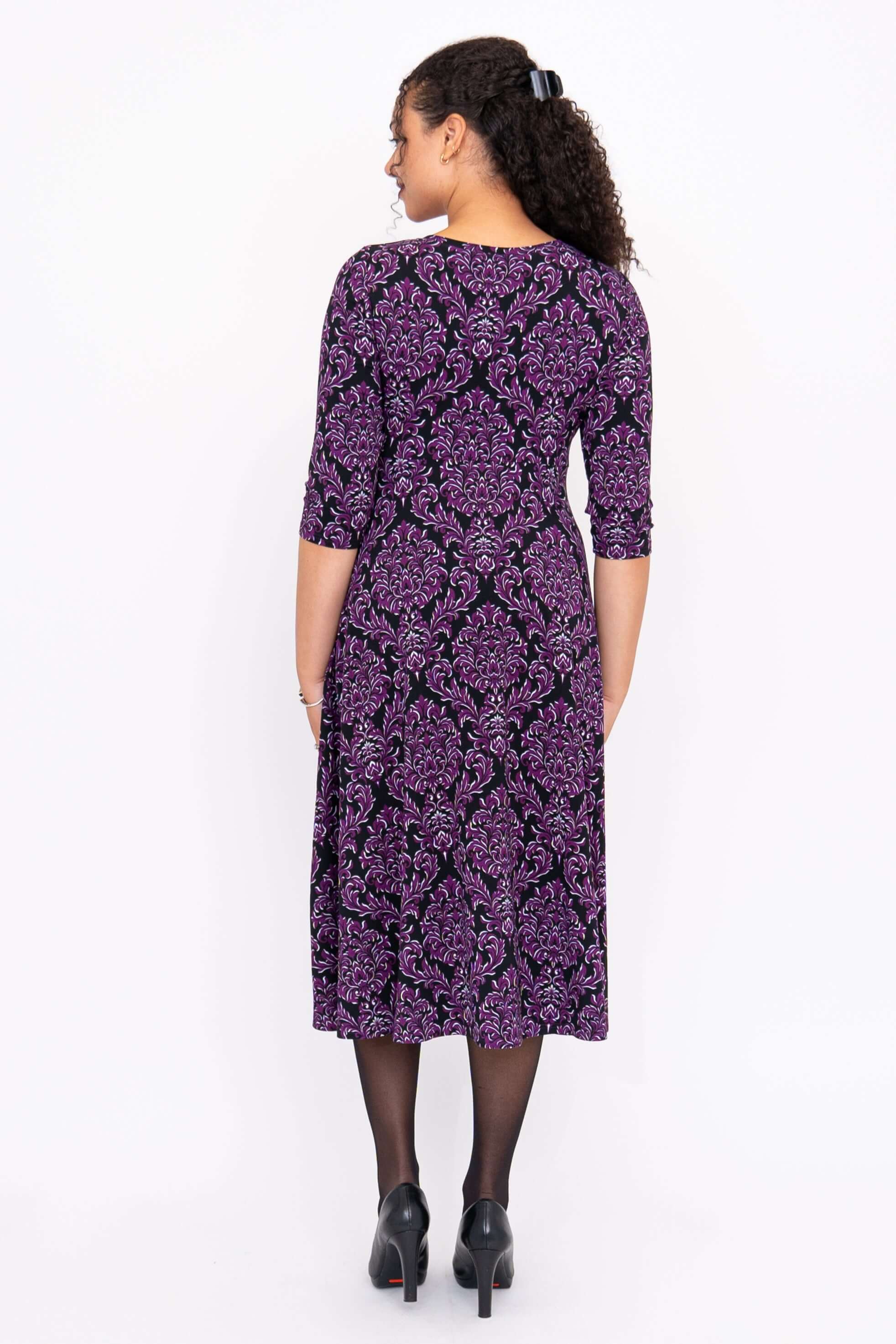 Soul Dress, Magenta Damask, Bamboo - Image 4