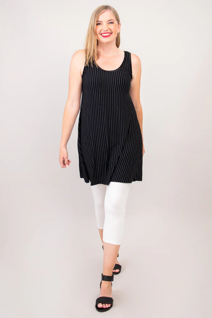 Spirit Dress, BW Pin Stripe, Bamboo - Final Sale - Image 10