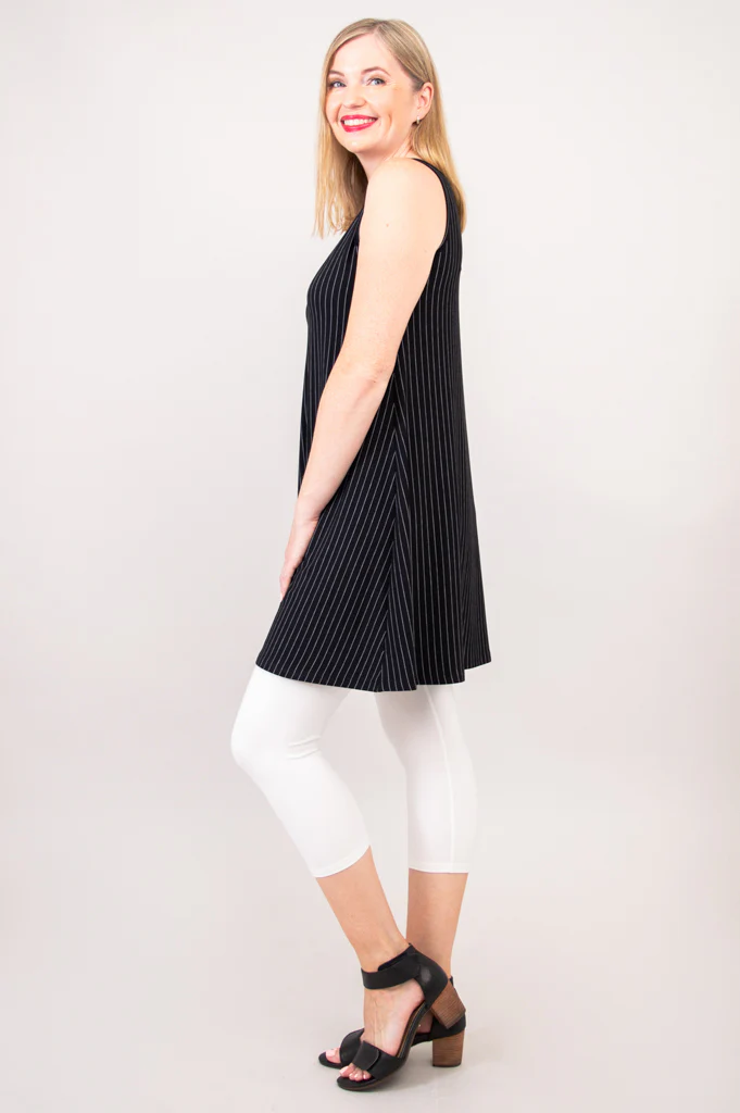 Spirit Dress, BW Pin Stripe, Bamboo - Final Sale - Image 11