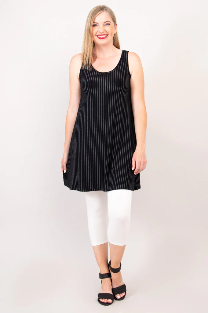 Spirit Dress, BW Pin Stripe, Bamboo - Final Sale - Image 12