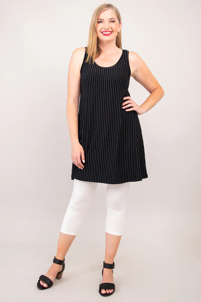 Spirit Dress, BW Pin Stripe, Bamboo - Final Sale - Image 4