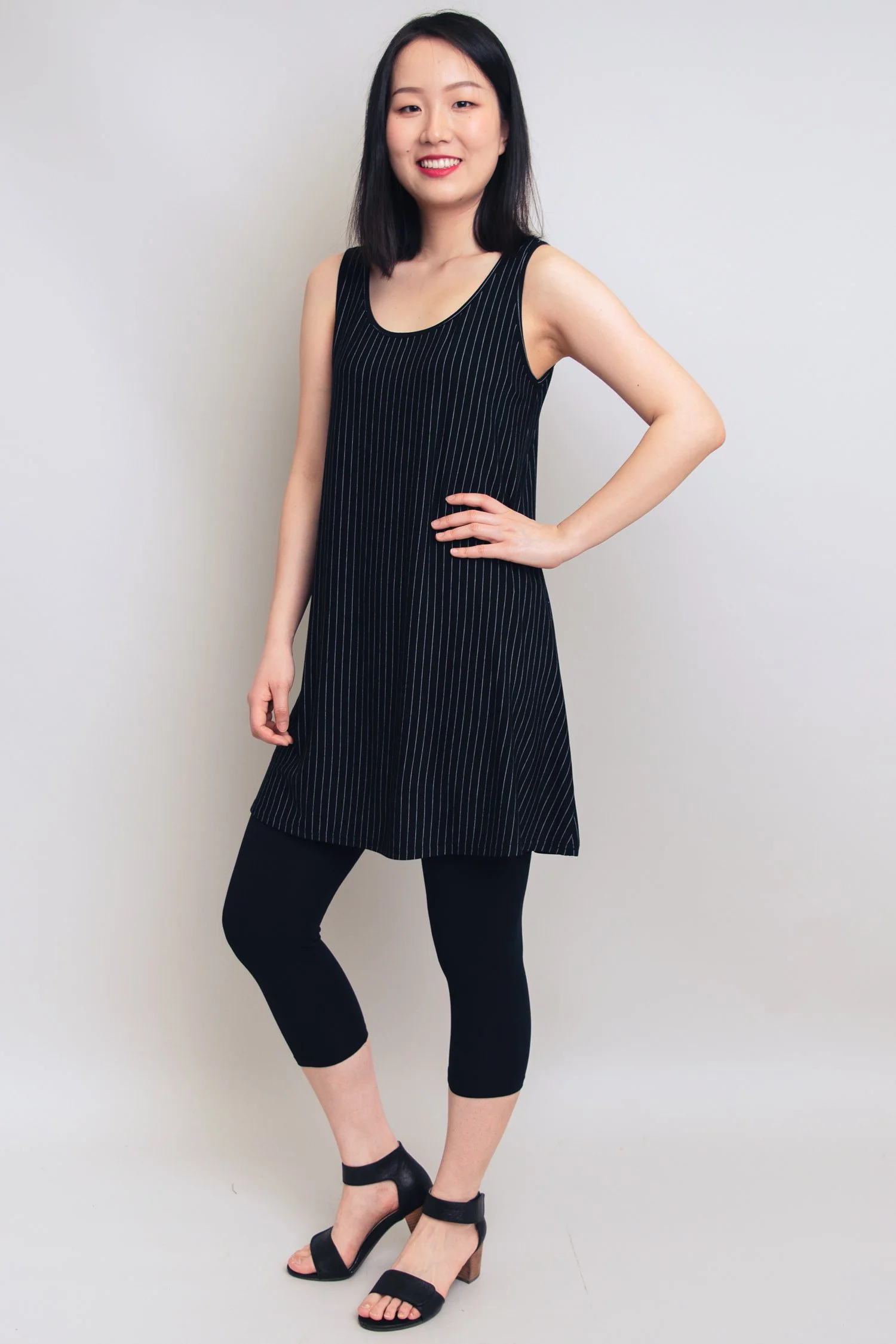 Spirit Dress, BW Pin Stripe, Bamboo - Final Sale - Image 7