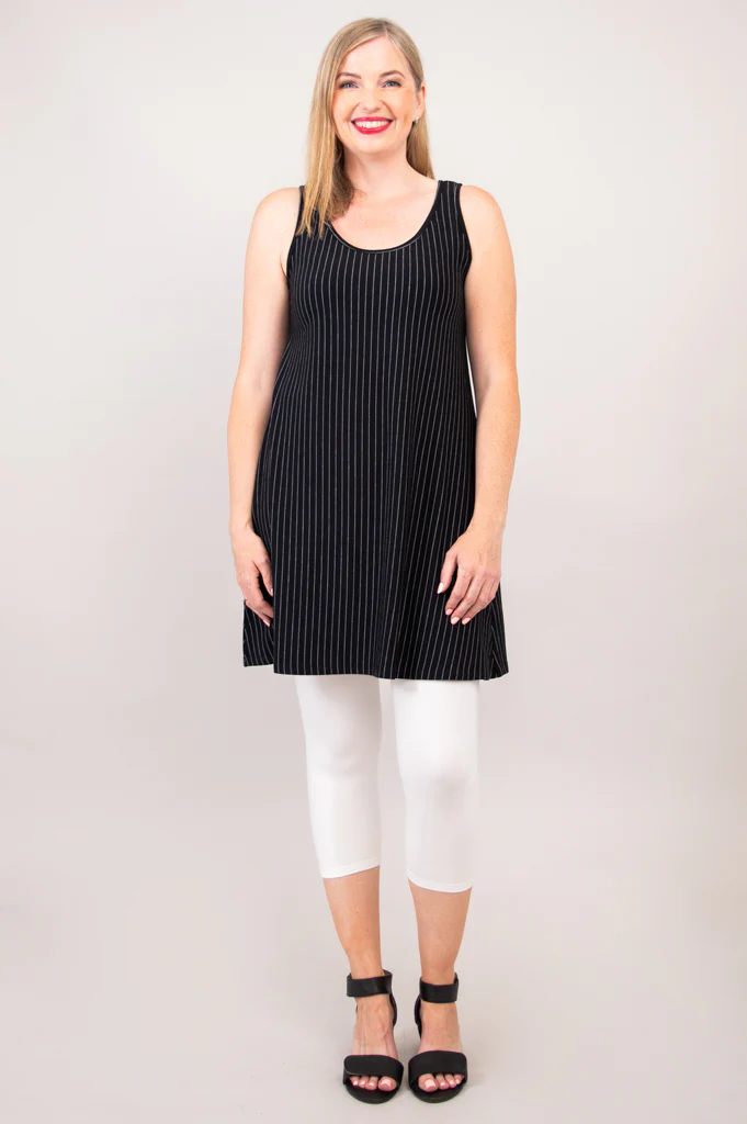 Spirit Dress, BW Pin Stripe, Bamboo - Final Sale - Image 8