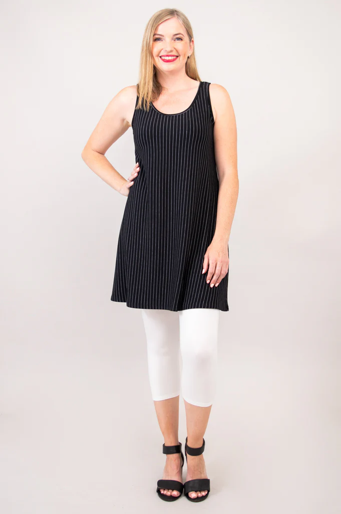 Spirit Dress, BW Pin Stripe, Bamboo - Final Sale - Image 9