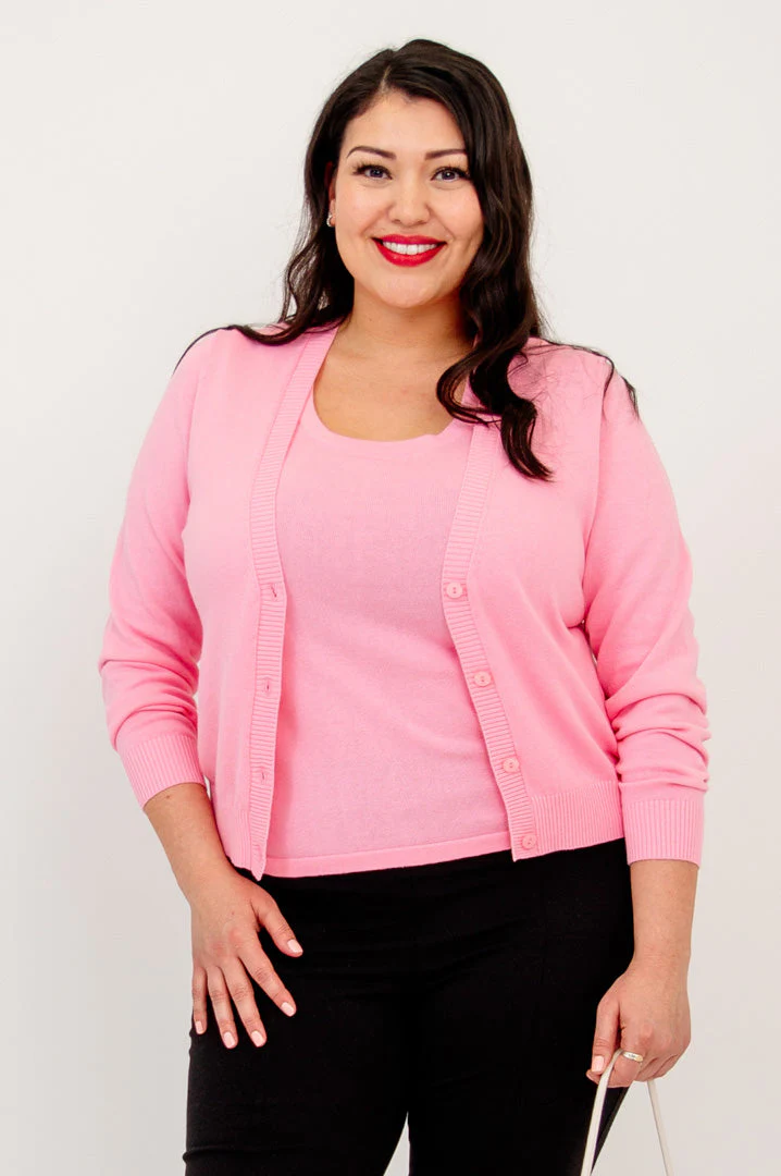 Tellie Cardigan, Pink, Cotton - Final Sale - Image 10