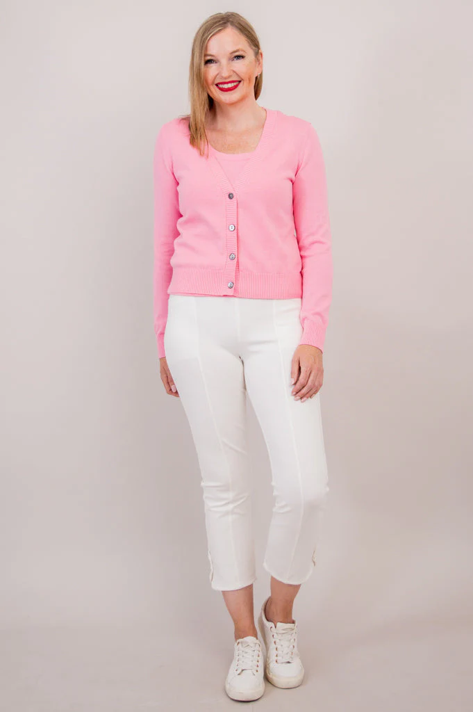 Tellie Cardigan, Pink, Cotton - Final Sale - Image 2