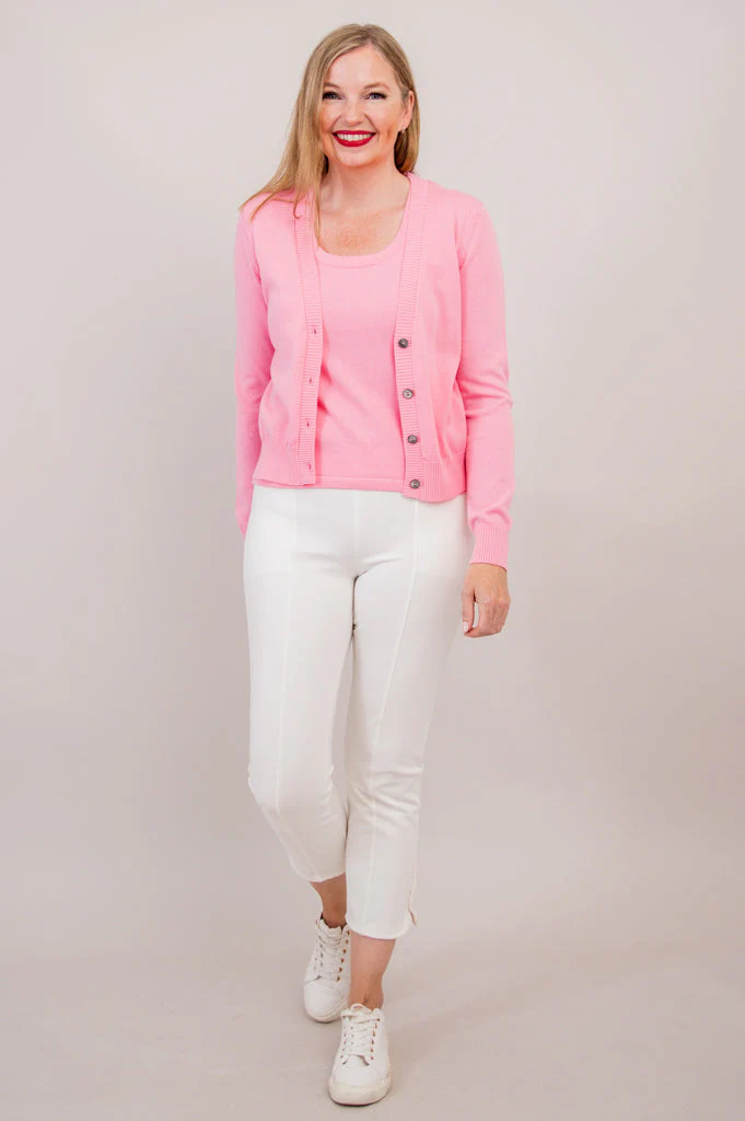 Tellie Cardigan, Pink, Cotton - Final Sale - Image 4