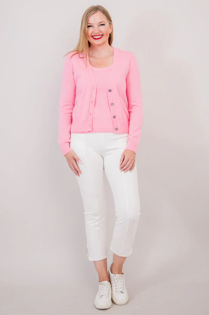 Tellie Cardigan, Pink, Cotton - Final Sale - Image 8