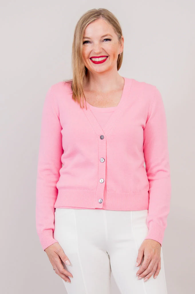 Tellie Cardigan, Pink, Cotton - Final Sale - Image 9