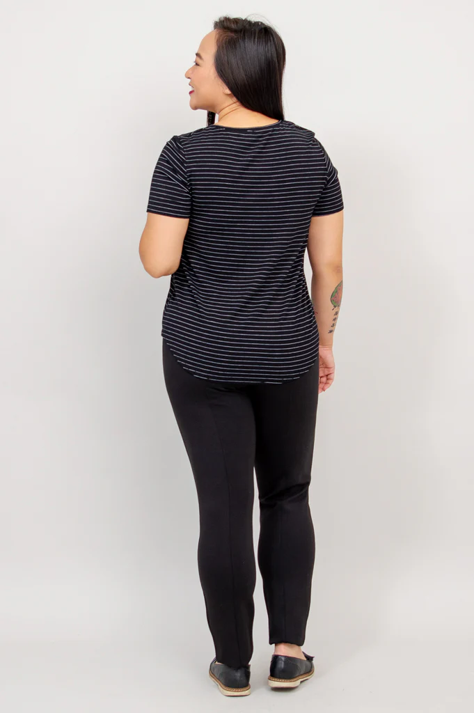 Tessa Tee, BW Pin Stripe, Bamboo - Final Sale - Image 9