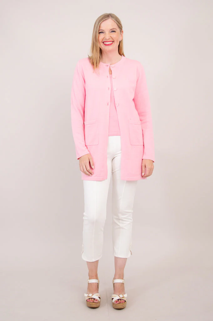 Tommy Cardigan, Pink, Cotton - Final Sale - Image 4