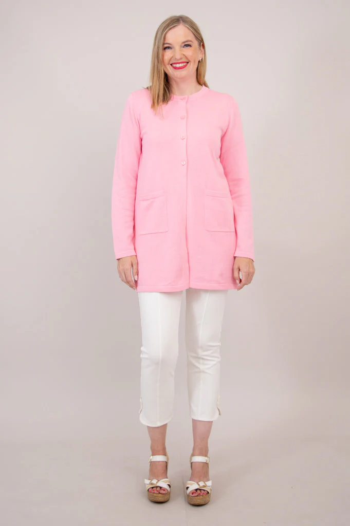 Tommy Cardigan, Pink, Cotton - Final Sale - Image 6