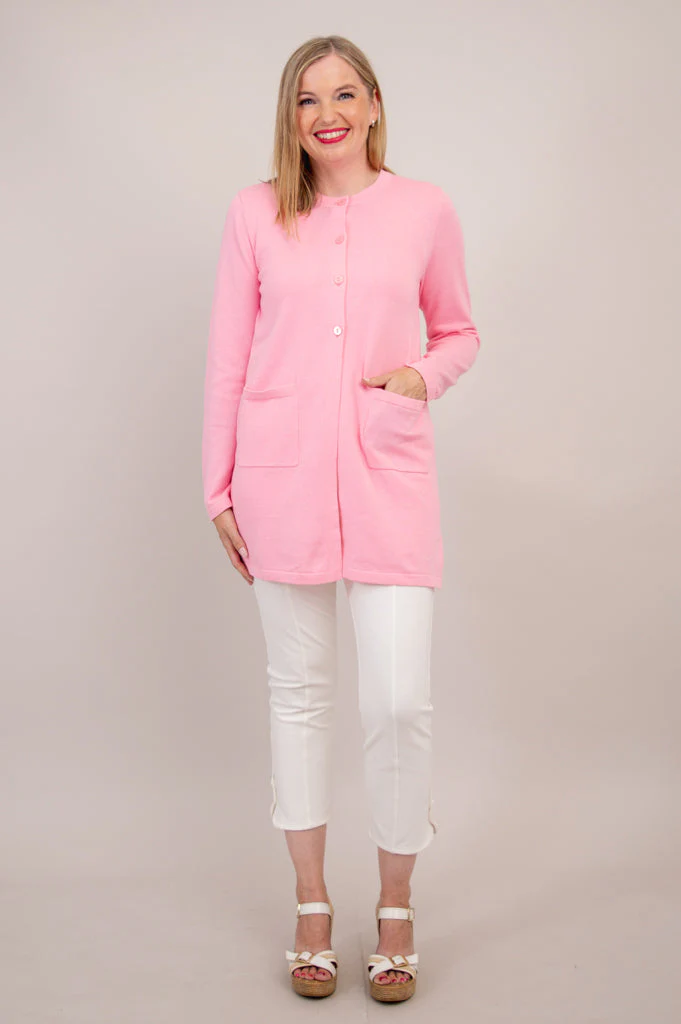 Tommy Cardigan, Pink, Cotton - Final Sale - Image 9