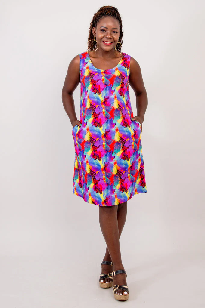 Velma Dress, Starburst, Linen Bamboo