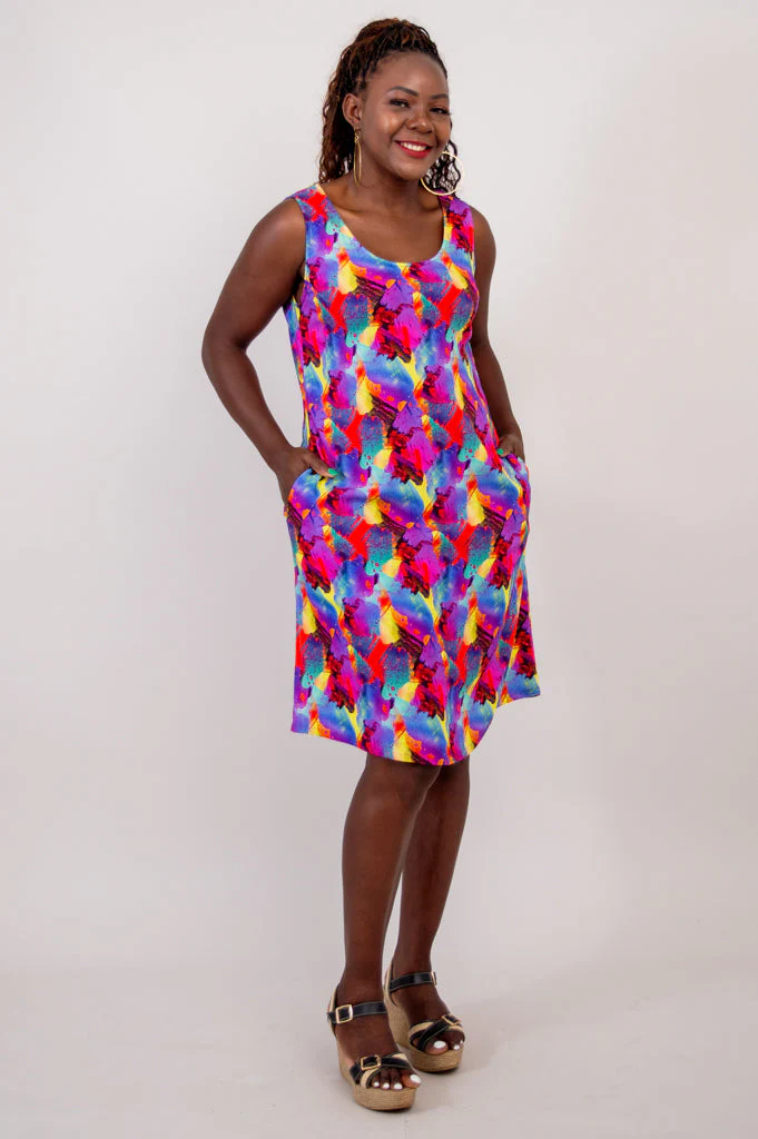 Velma Dress, Starburst, Linen Bamboo - Image 5