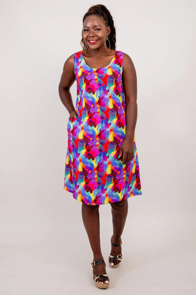 Velma Dress, Starburst, Linen Bamboo - Image 8
