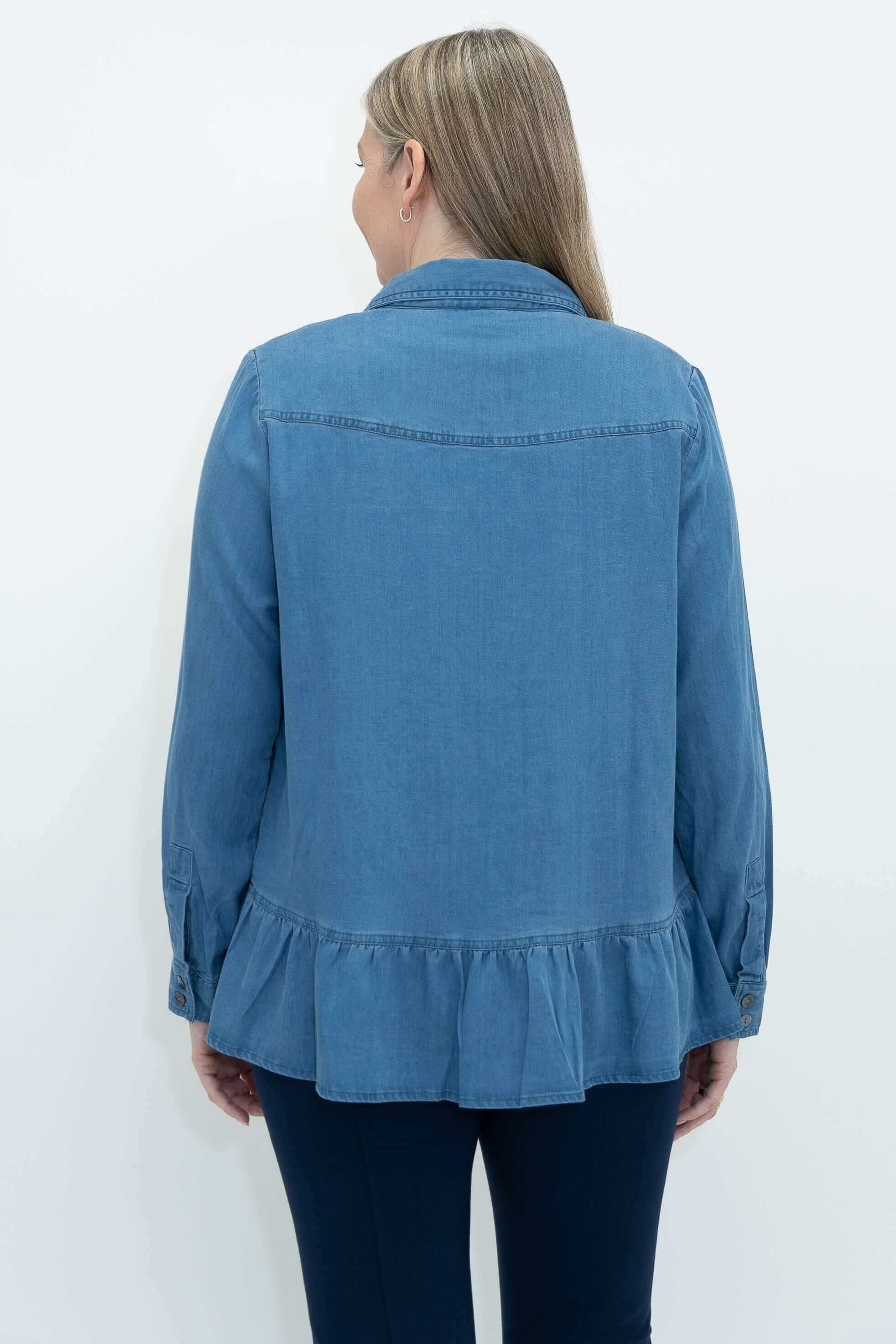 Winda Blouse, Lightweight Tencel Denim - Image 3